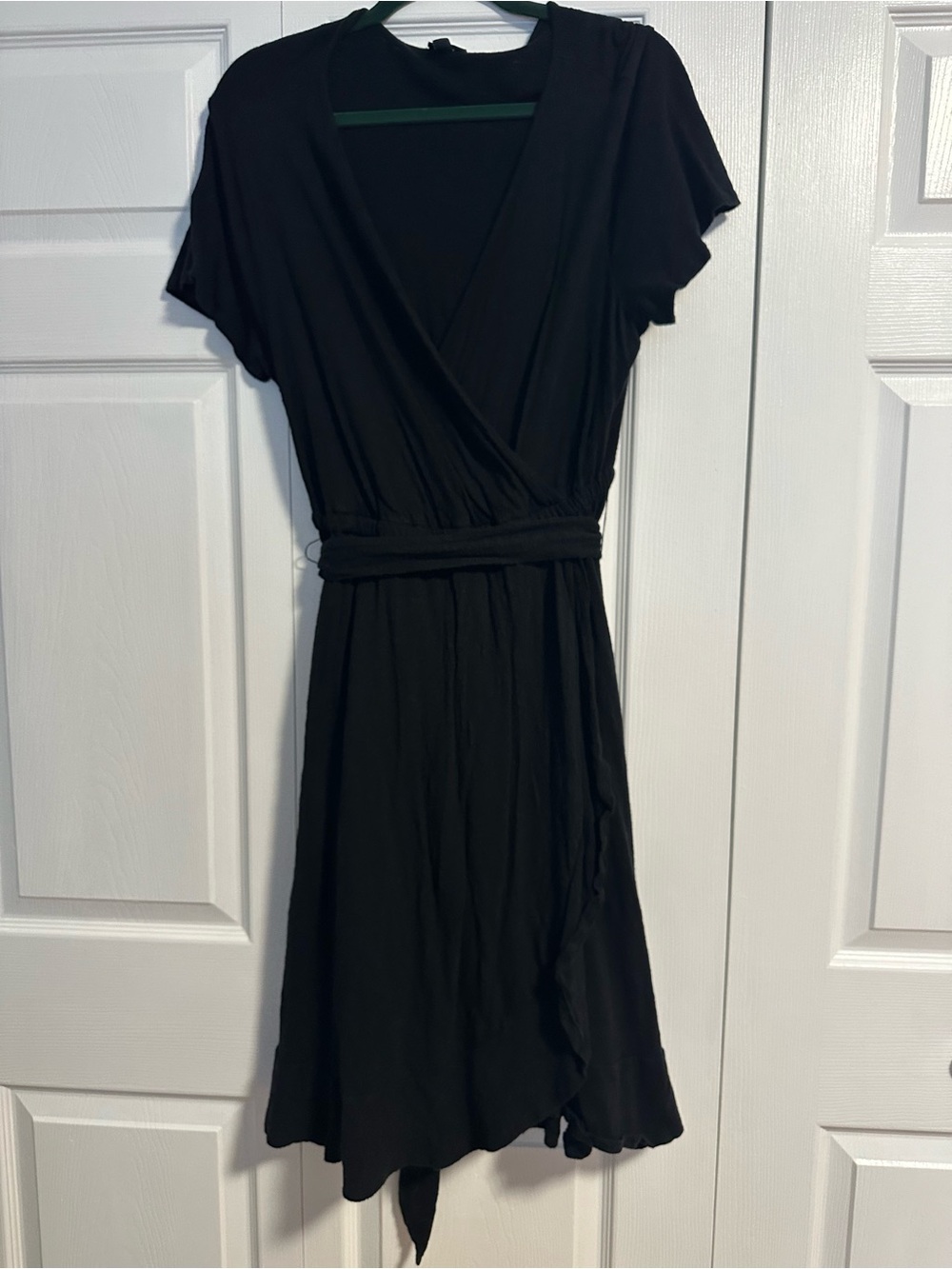 100% cotton torrid Black Wrap Dress with Short Sleeves
